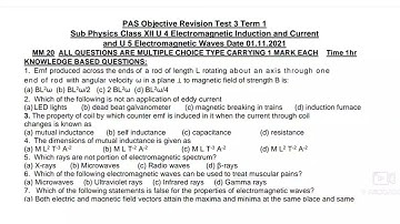 12 Physics test 3 term 1 | revision test | #physics #pseb #weeklytest #term_1_test_3