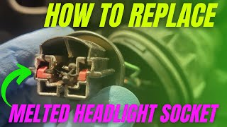 How to Replace Melted Headlight Socket Connector On ANY Car - DIY Save $$$