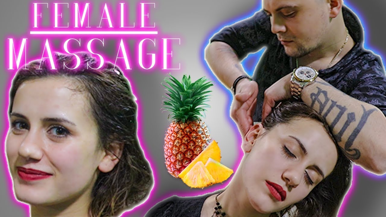 ASMR MASSAGE 🇷🇺 FEMALE MASSAGE + PINEAPPLE ASMR EATING | YOUR PILL FOR INSOMNIA & ANXIETY