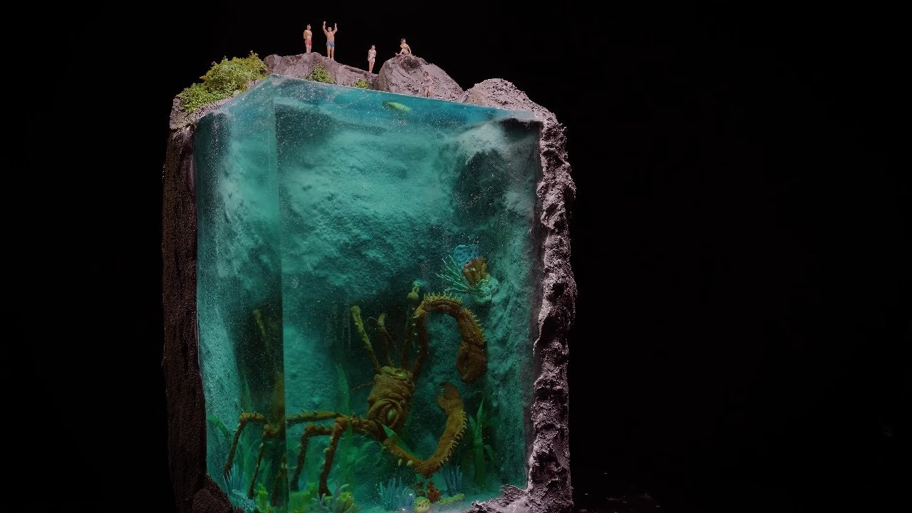 Monster Crab Threat of Swimmer Diorama  / Thalassophobia / Resin diorama