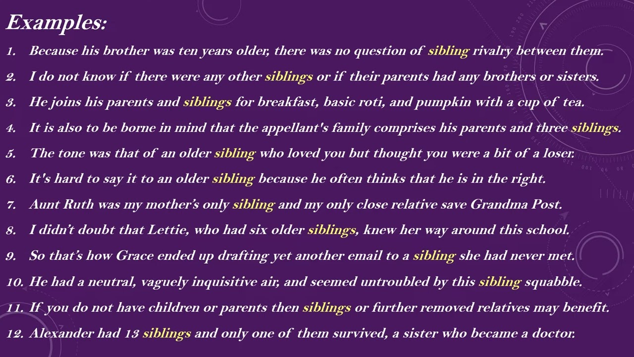 Sibling Meaning with Examples