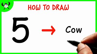 How To Draw A Cow Step by Step From Number 5 | Cute and Easy Drawing Tutorial 5 How To Draw A Cow Step By Step For Beginners Shorts