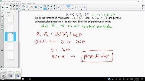 12 5 Equations of Lines and Planes Day 2 Video 2
