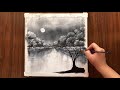 Daily challenge #6/Acrylic /Art / Blue Tree / B&W / Amazing River