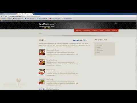 The menu cards widget in MyRestaurantTheme