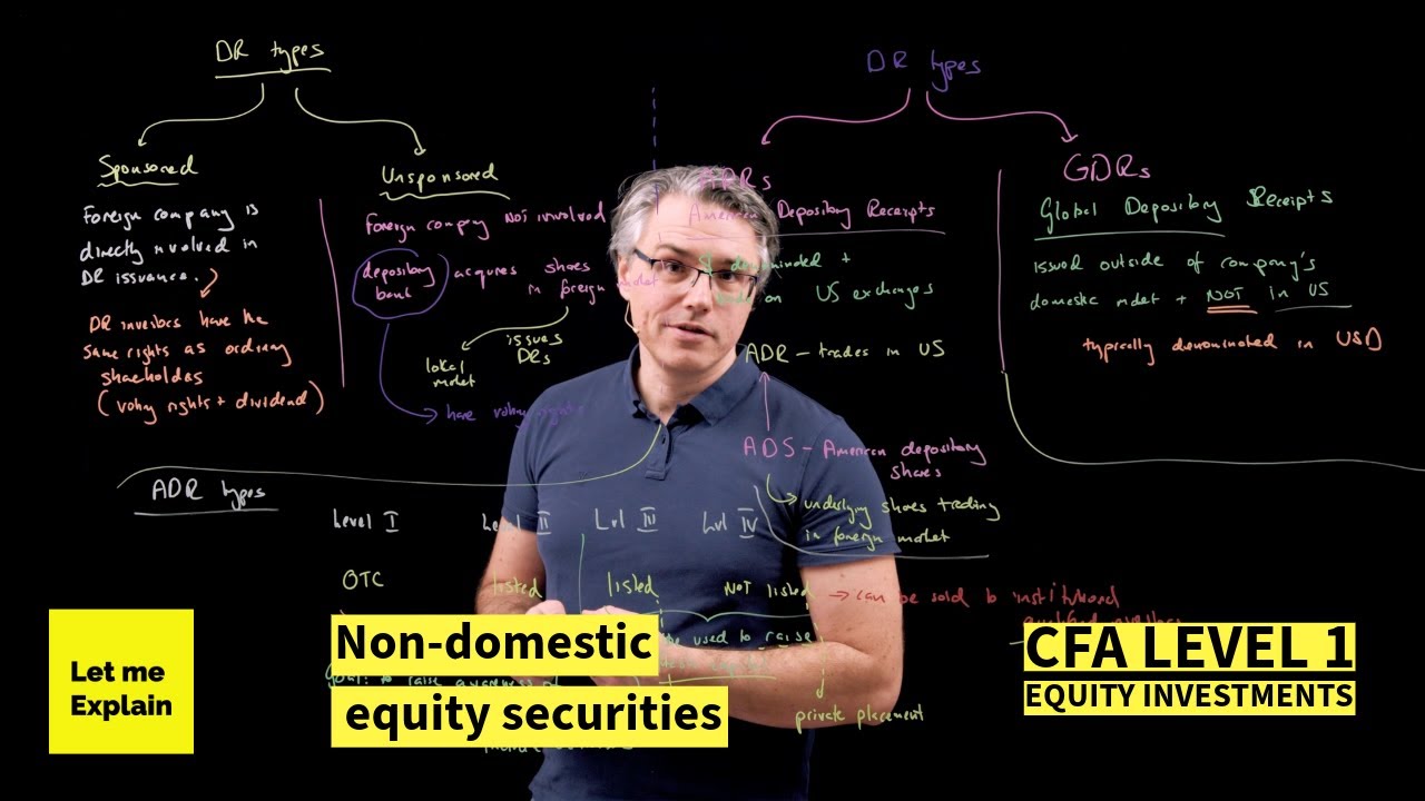 Non-domestic equity securities (for the CFA Level 1 exam) - YouTube