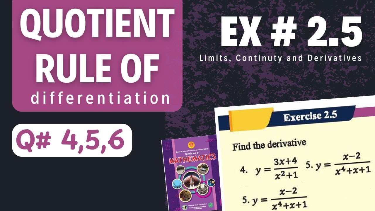 Ex# 2.5 Q# 4, 5, 6 Maths-12 NBF FBISE  | Product Rule of Differentiation Practice Questions