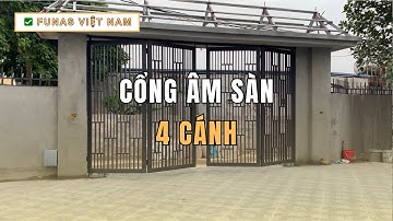 Bộ Cổng Âm Sàn 4 Cánh Cho Khách, Lắp Đặt Tại Quãng Ngãi | ✅ Funas - Đà Nẵng