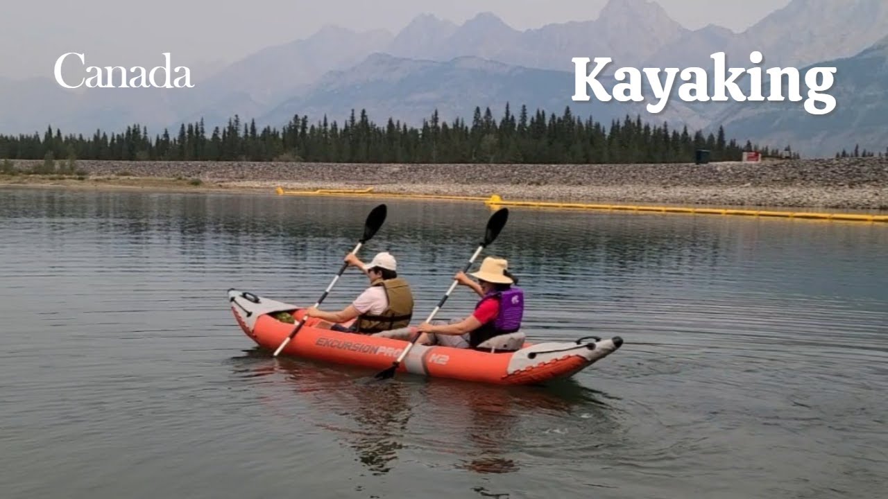 캐나다 카약타기 너무 좋은날 Riding kayak at the Low Lake in Kananaskis canada 스모크로