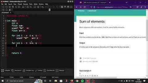 "Sum of elements" in C programming language. #Eolymp problem 7829.