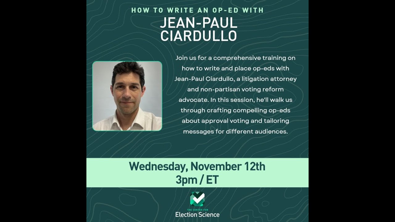 Thumbnail for Learning Hour Writing & Placing Op-eds with Jean Paul Ciardullo