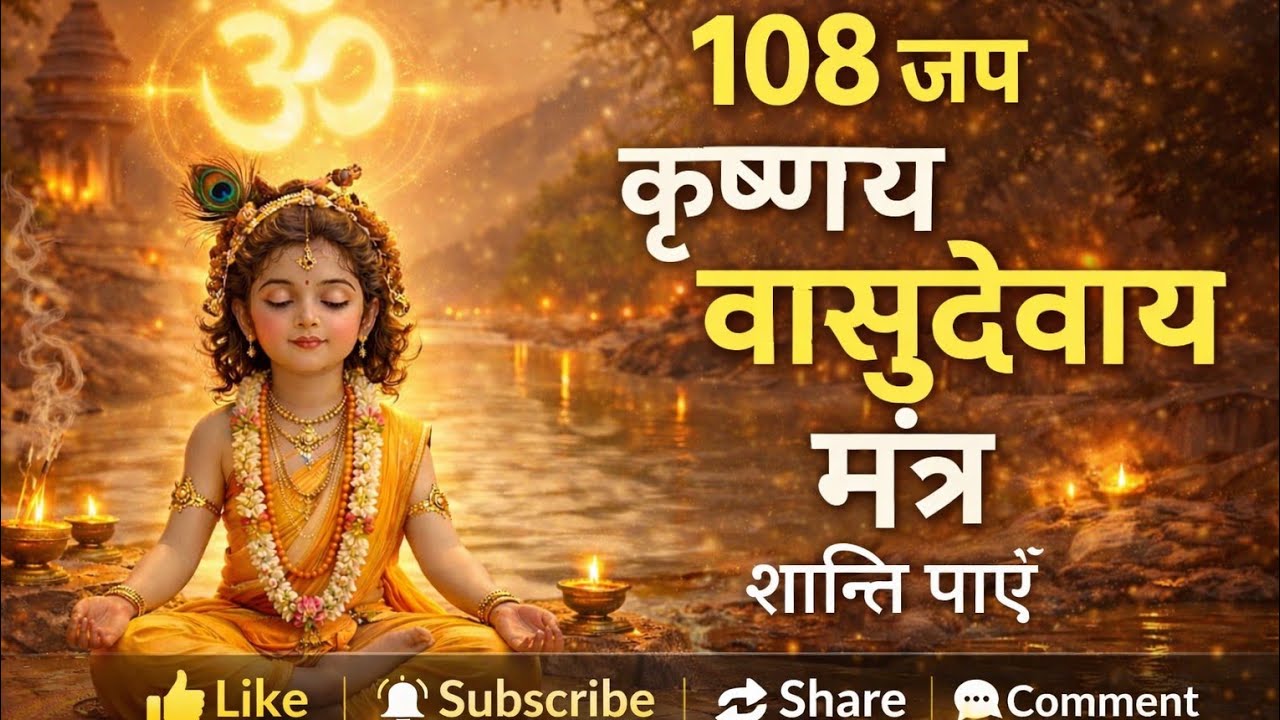 कृष्णाय वासुदेवाय मंत्र 108 बार जप | मन को शांति देने वाला शक्तिशाली कृष्ण मंत्र | Mantra Meditation