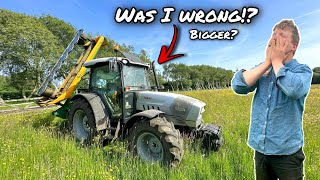 WE SHOULD HAVE GONE BIGGER... FARMER FALLS OUT WITH HIS BRAND NEW TRACTOR...