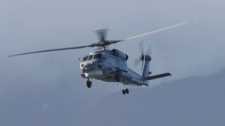 S-70C反潛直昇機 花蓮七星潭 好山好水中練習降落。S-70C Touch & Go Landing in beautiful landscape,Hualien Qixintan.