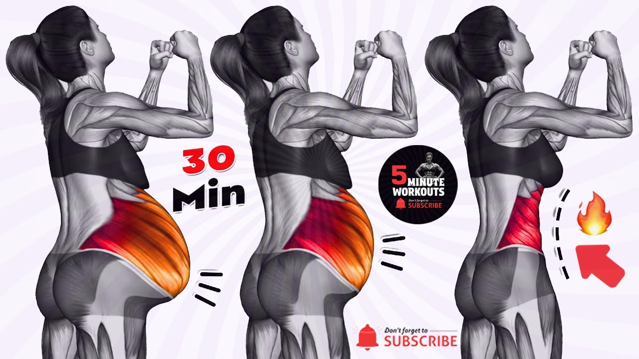 30-Min Standing Abs Exercises 🔥 Lose Lower Belly Fat Fast | Beginner ...