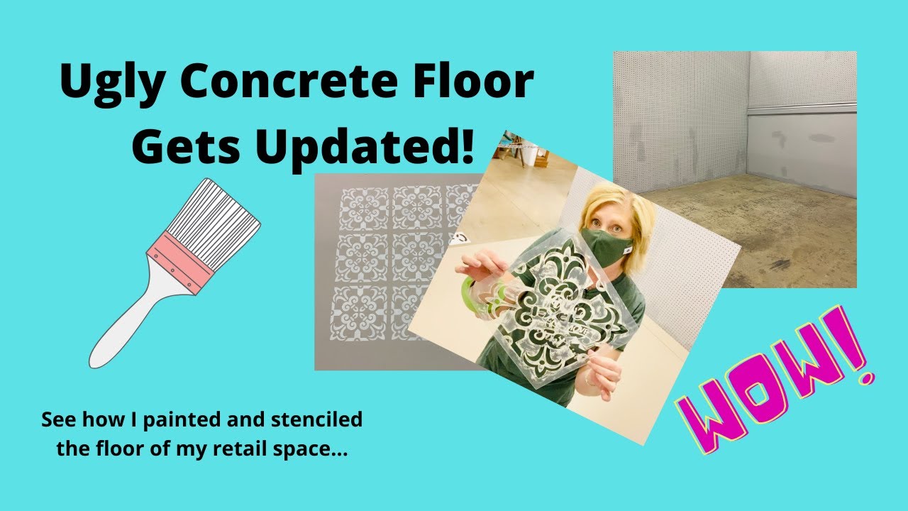 How I painted the Concrete Floor in my retail space with Fusion Mineral Paint & JRV Stencils