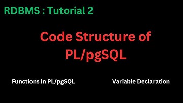 Code Structure of PL/pgSQL | Code Structure of plpgsql