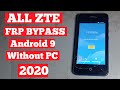 Zte Frp Bypass 2020 Without Pc All Zte Frp Bypass Solution Android 9 2020 Without Pc Tested Method