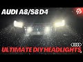 Audi A8/S8 D4: The Ultimate Headlights! (Custom Auxiliary High/Low Beam) * Test in EXTREME RAIN! *