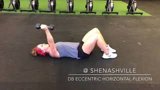 Dumbbell Eccentric Supine Horizontal Flexion (Rotation Reaching Across The Body)