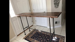 How To Make An Industrial Black Pipe Bar Height Table