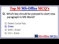 Top 50 ms office mcq questions and answer  microsoft office  ms office