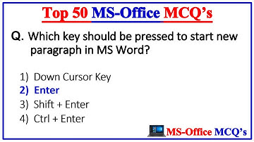 Top 50 MS Office mcq Questions and Answer | Microsoft Office | MS Office