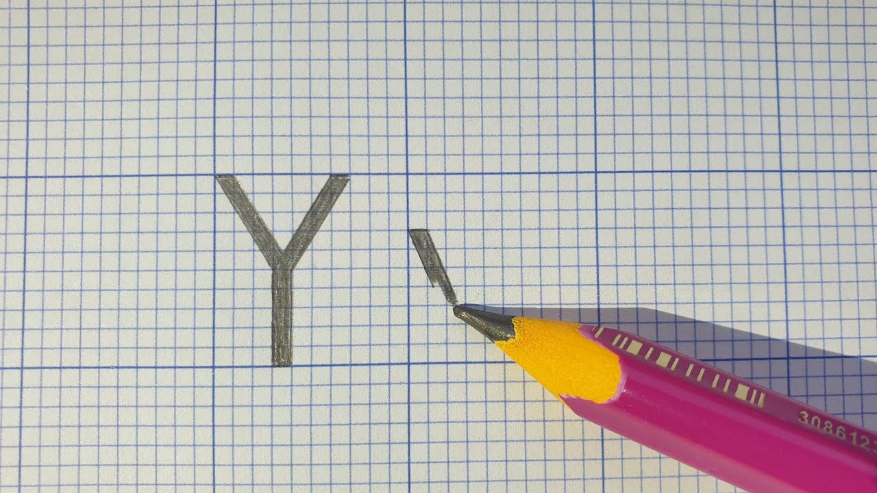 Pismo Techniczne Na Papierze Milimetrowym PISMO TECHNICZNE Typu B Litera Y h=10mm. GRAPH LETTERING. Letter Y