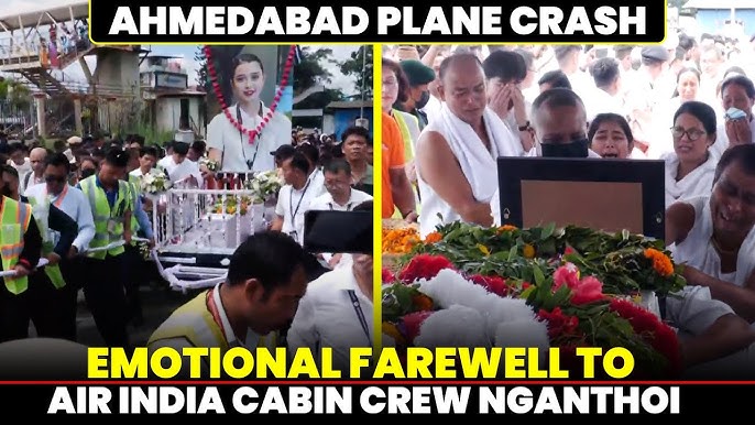 Mortal remains of Air India cabin crew Nganthoi Kongbrailatpam arrives at  Imphal Airport | Manipur - YouTube