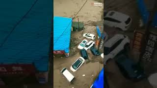 Scenes of devastation caused by 696.8 mm of rain in 48 hours in #Zhengzhou, #HainanProvince, #China.