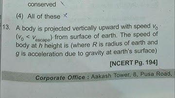 projected vertically upward with speed ( V_{0} V escapo ) from surface of earth. T