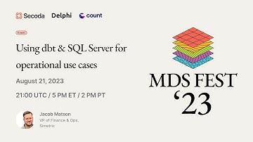 Operational analytics on prod  using dbt & SQL Server for operations ft. Jacob Matson