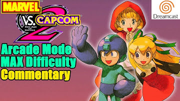 Marvel vs. Capcom 2 (Dreamcast): Roll, Mega Man, and B.B. Hood Arcade Mode MAX Difficulty COMMENTARY