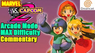 Marvel vs. Capcom 2 (Dreamcast): Roll, Mega Man, and B.B. Hood Arcade Mode MAX Difficulty COMMENTARY