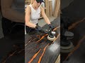 I BURNED this table to make it look like LAVA! 🔥 #diyprojects #shorts #woodworking #homedecor #diy