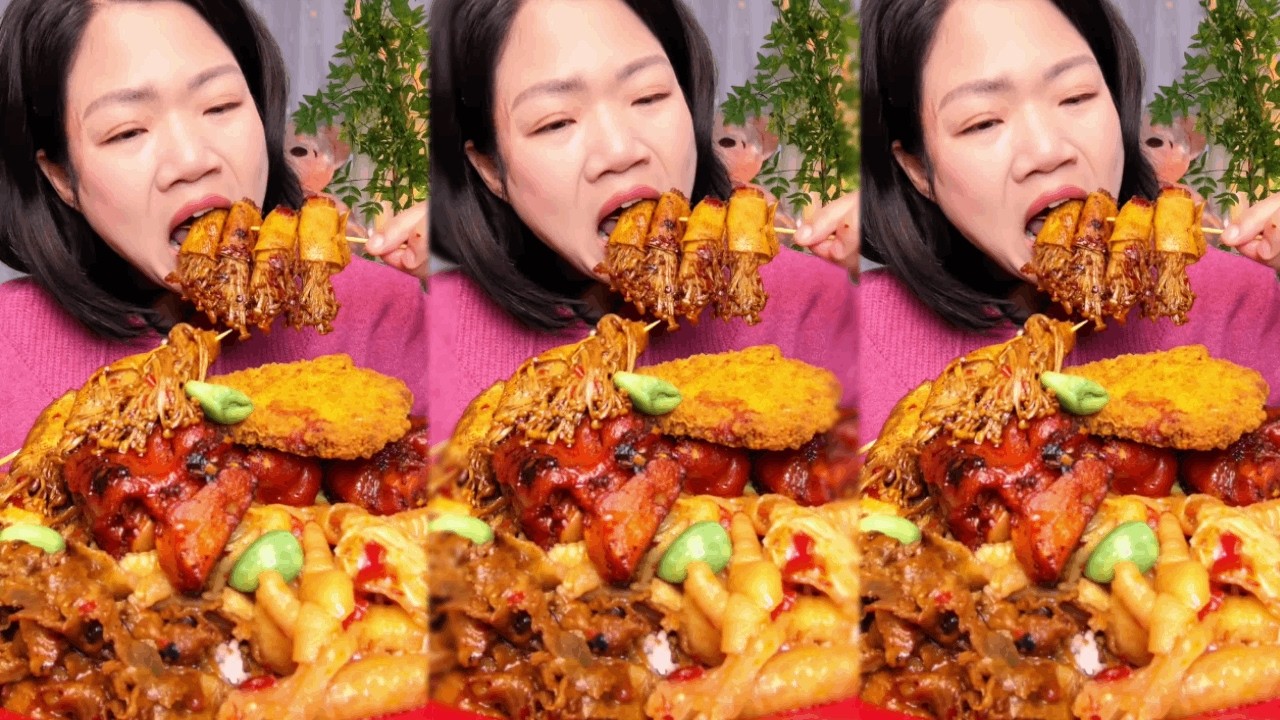 干饭还是家常菜下饭呀 金针菇 肥牛卷无骨鸡爪 猪蹄 辣椒#干饭人 #猪蹄 #金针菇