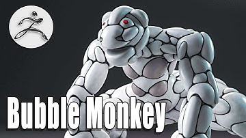 Zbrush timelapse: Bubble Monkey, 3d speed sculpting