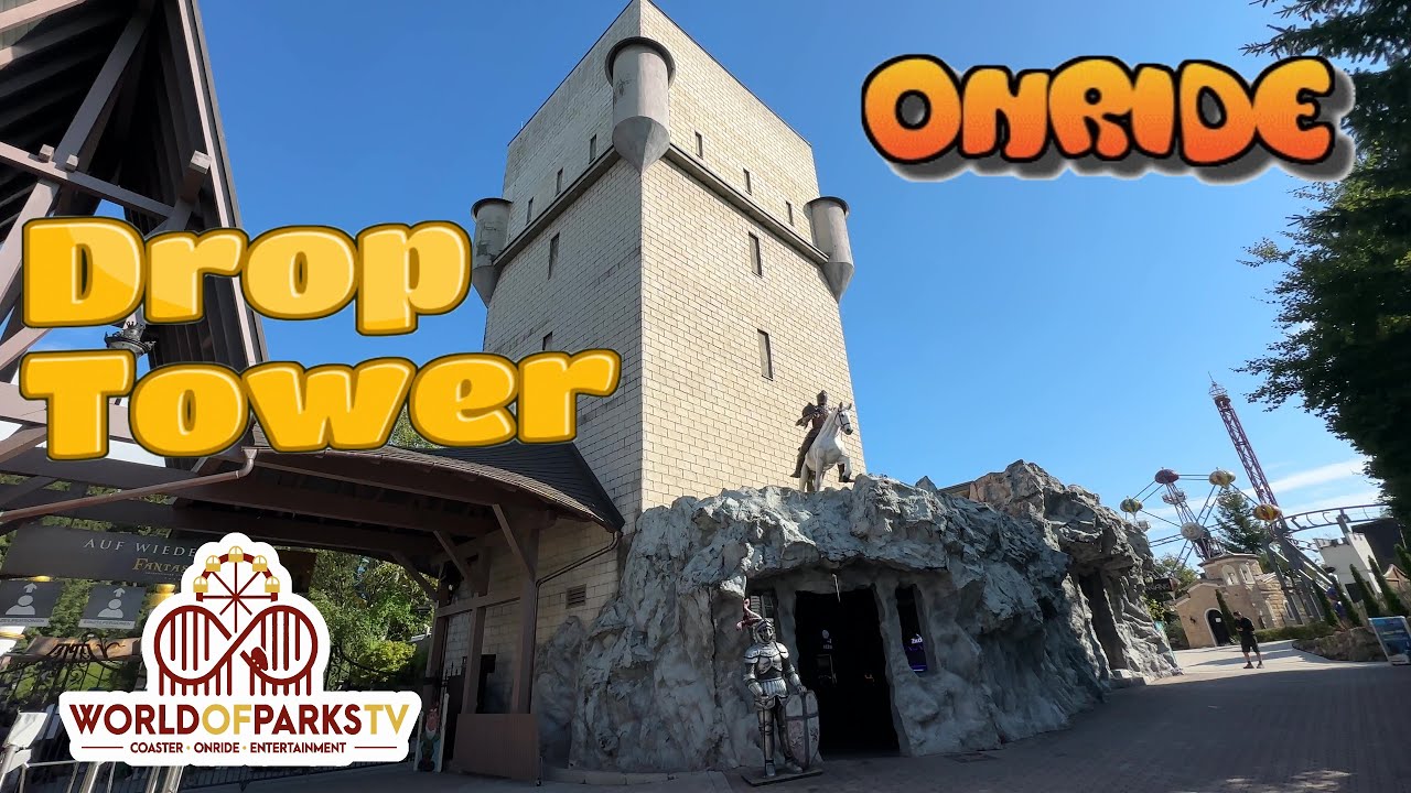 Knights Ride Tower (Onride POV) Fantasiana Erlebnispark Straßwalchen Freizeitpark Indoor Drop Tower