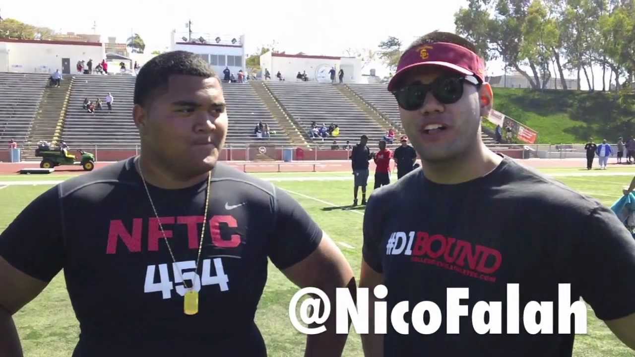Damien Mama: NFTC Camp OL MVP - St John Bosco HS (CA) 2014 w/ Nico Falah - CollegeLevelAthletes.com
