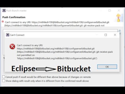 Can't connect to any repository: How to fix this error while pushing code from Eclipse to Bitbucket