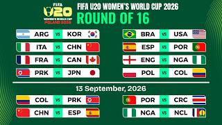 Round of 16: Match Schedule | FIFA U20 Women's World Cup 2026.
