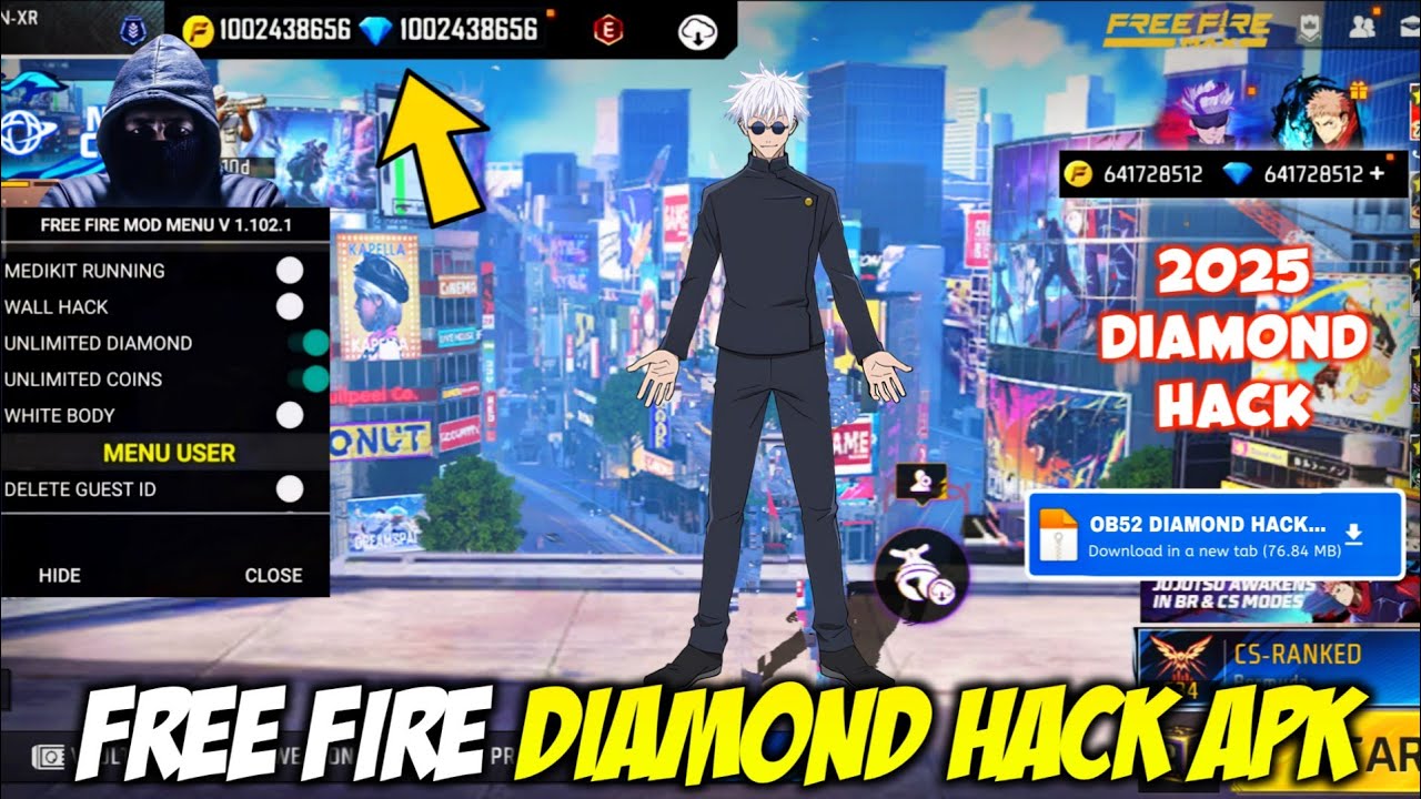 FREE FIRE DIAMOND HACK ||  UNLIMITED DIAMOND SCRIPT MOD APK 2026 || FREE FIRE NEW MOD MENU OB52