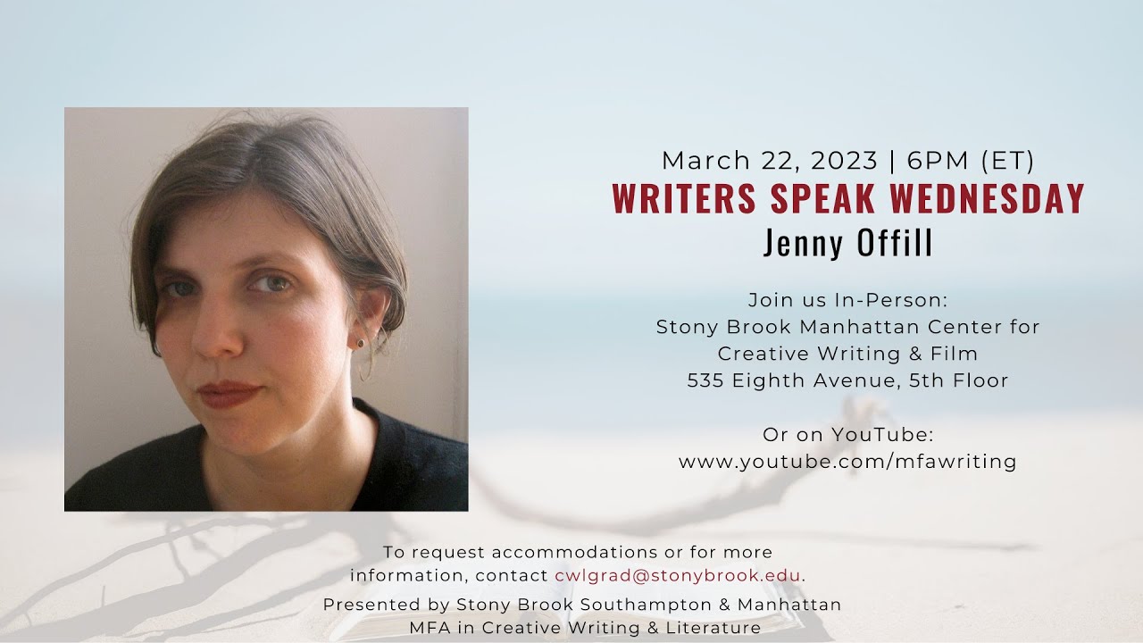 WRITERS SPEAK WEDNESDAY - Jenny Offill