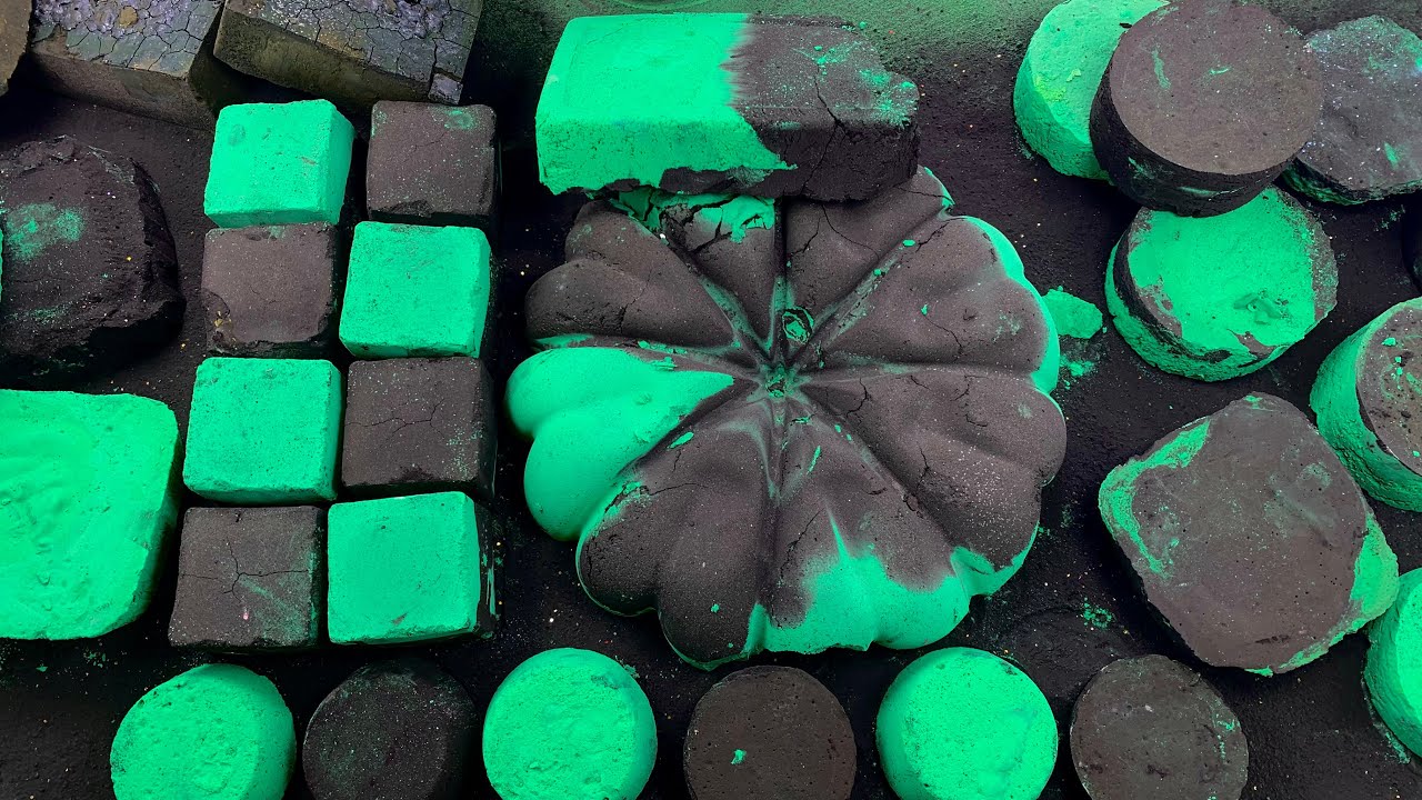 SHOCKING Dusty Powdery Beauty of BLACK and GREEN Pigment Chalk Crush Soothing Rrlaxing For Sleeping