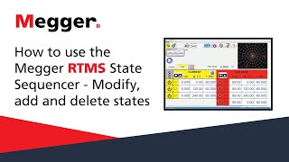 How to use the Megger RTMS State Sequencer Part 1 of 2 - Modify, add and delete states