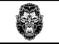 Speed Art - Gorilla Line Art with Illustrator EP.9