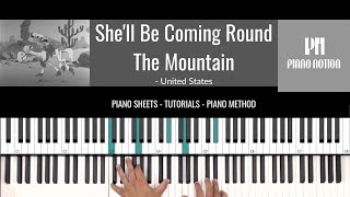 She'll Be Coming Round The Mountain (Sheet Music - Piano Solo - Piano Cover - Tutorial) Resimi