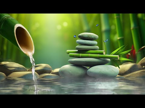 Relaxing Music 🌿 Sound of Bamboo Water Helps to Stabilize The Mind, Restore Health