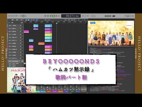 BEYOOOOONDS「 ハムカツ黙示録 」歌詞パート割り
