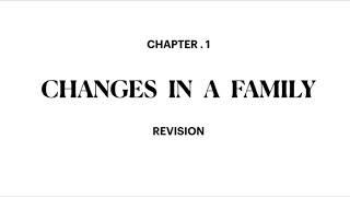 CHAPTER 1 - CHANGES IN THE FAMILY | REVISION | SOCIAL STUDIES | CLASS 3 |
